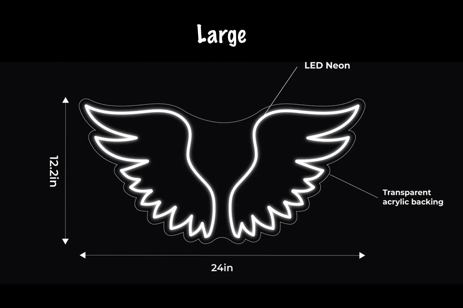 Angel Wings LED Neon Sign w/ Dimmer Neon Signs