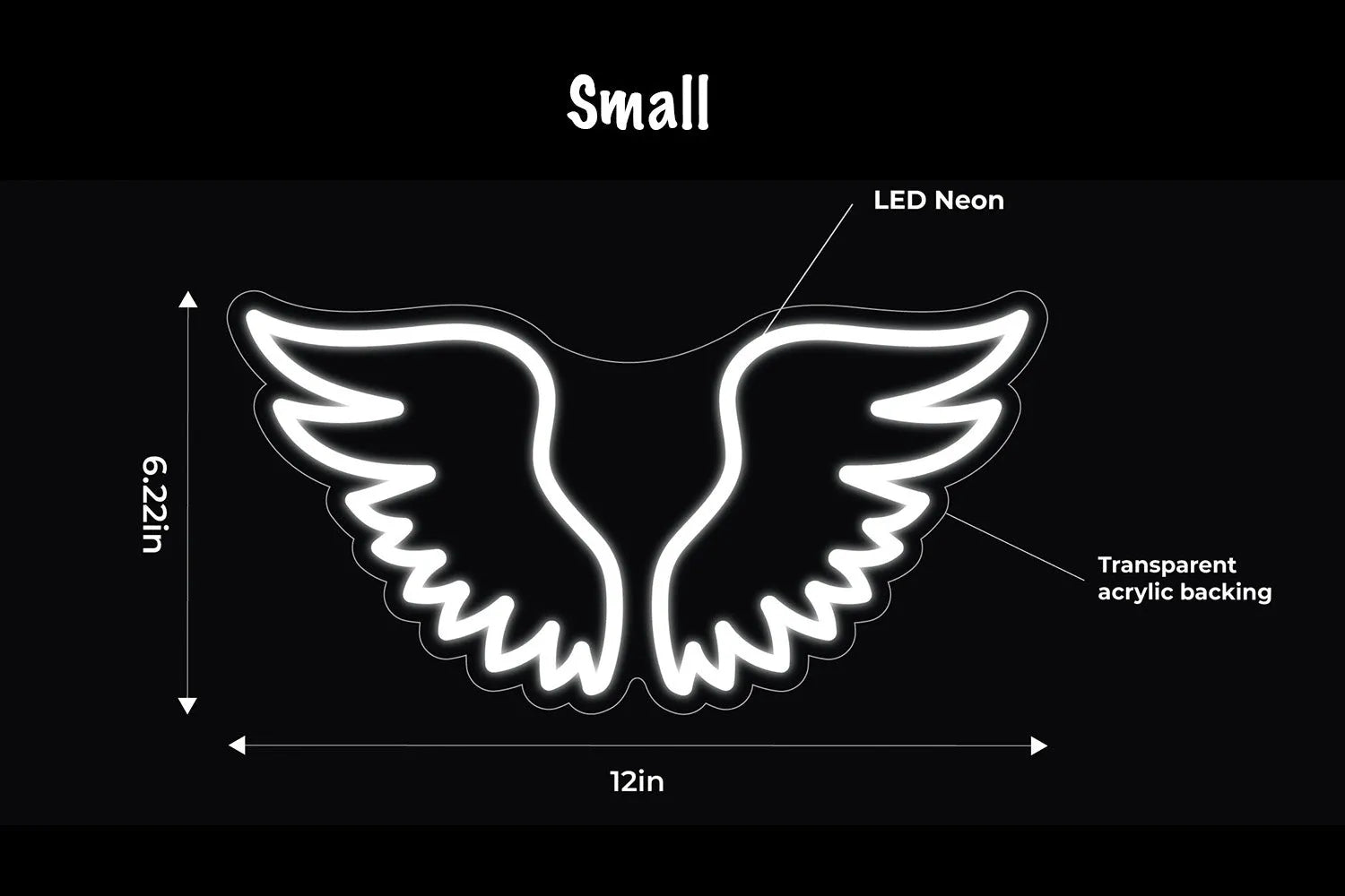 Angel Wings LED Neon Sign w/ Dimmer Neon Signs