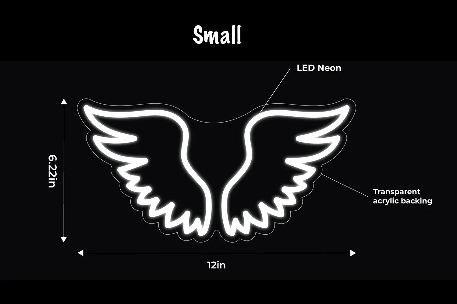 Angel Wings LED Neon Sign w/ Dimmer Neon Signs