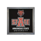 Arkansas "STATE" University 12x12 Black Wood Framed Sign Weathered Gray Wall Art & Signs