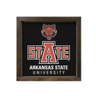 Arkansas "STATE" University 12x12 Black Wood Framed Sign Walnut Stain Wall Art & Signs