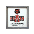 Arkansas "STATE" University 12x12 Wood Framed Sign Weathered Gray Wall Art & Signs