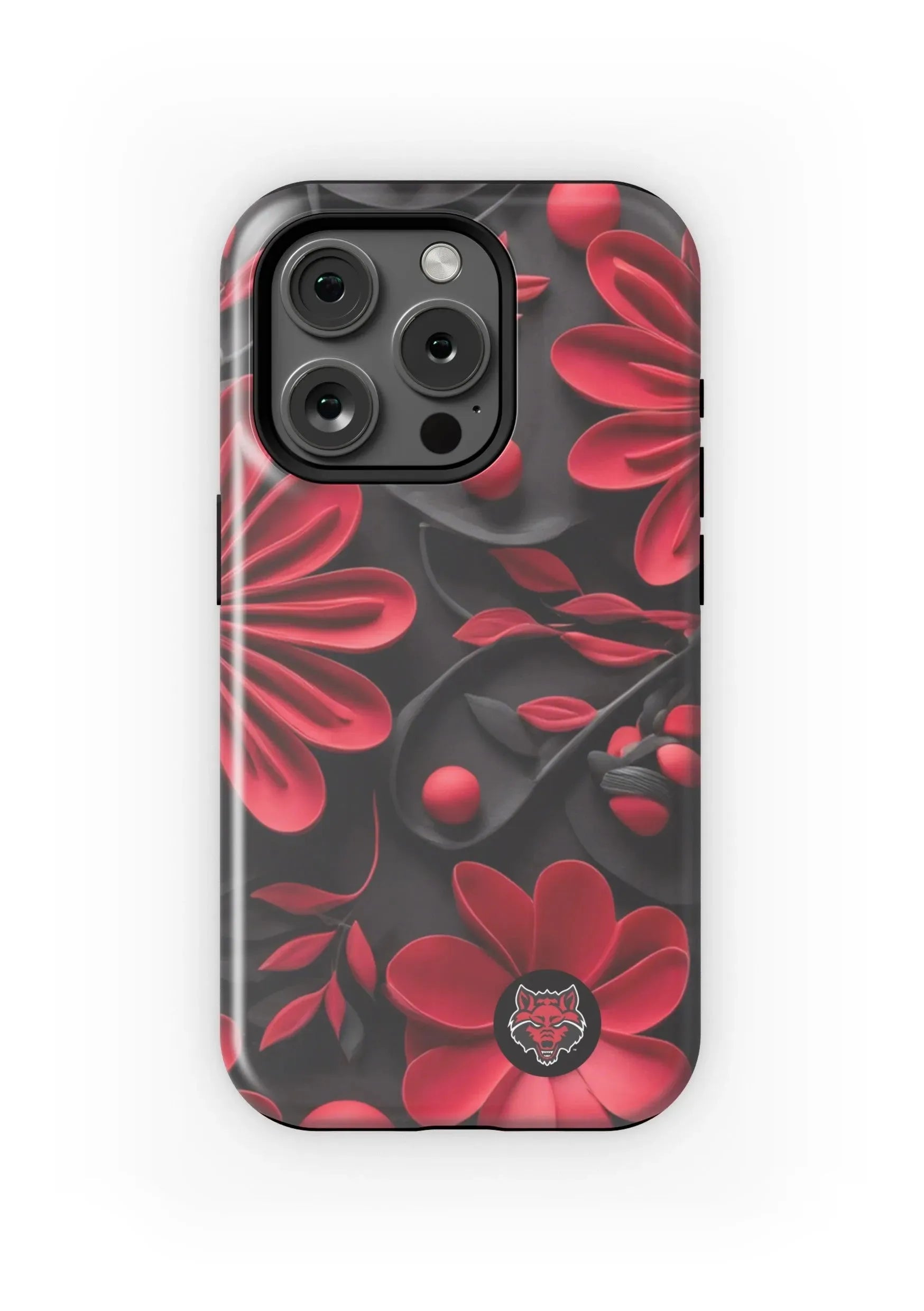 Arkansas State University iPhone 16, 15, 14, 13 Mobile Phone Case - 3D Floral Matte Mobile Phone Cases