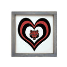 Arkansas State University 12x12 Heart Wood Framed Sign Weathered Gray Wall Art & Signs