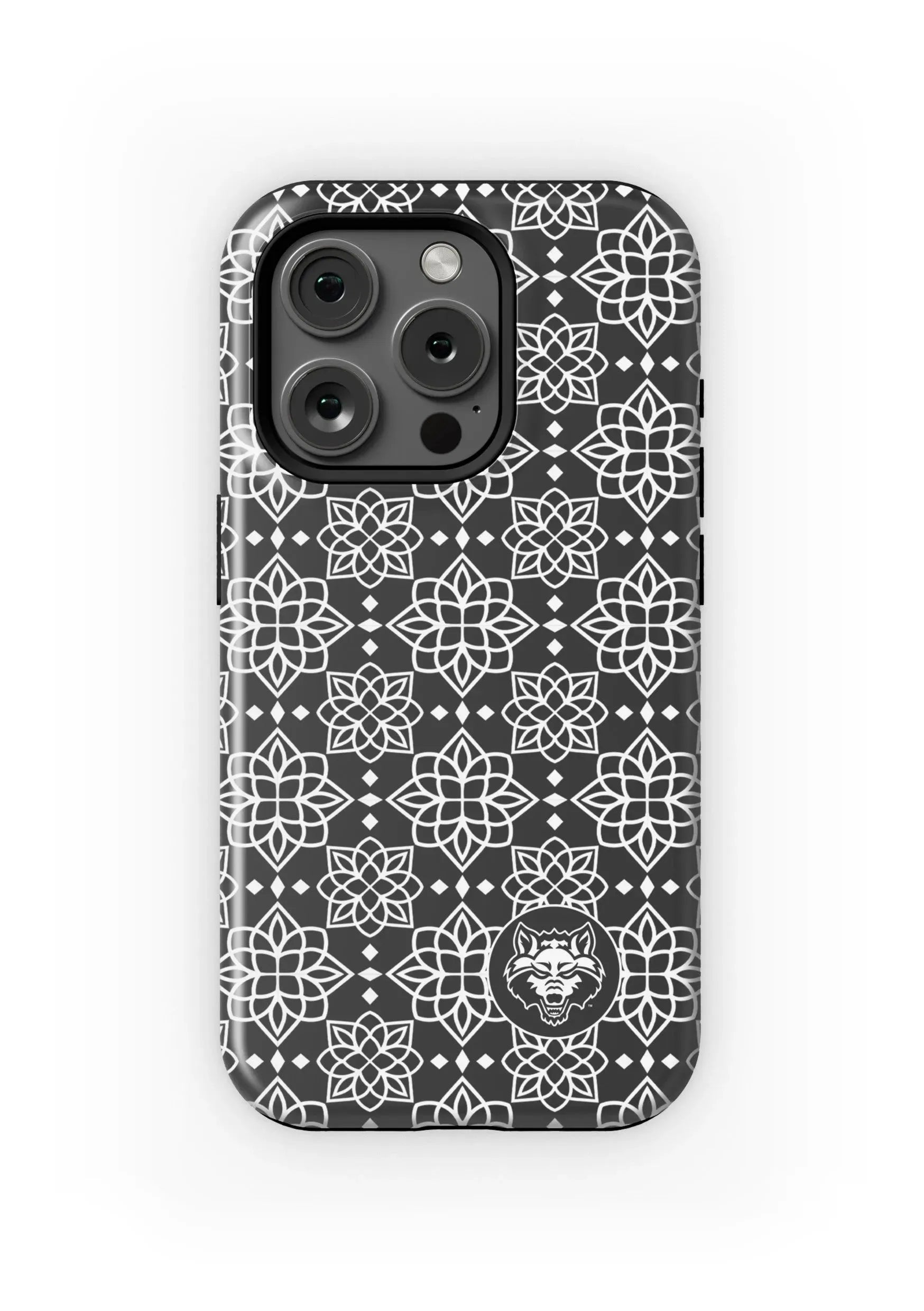 Arkansas State University iPhone 16, 15, 14, 13 Mobile Phone Case - Black Ornate Matte Mobile Phone Cases