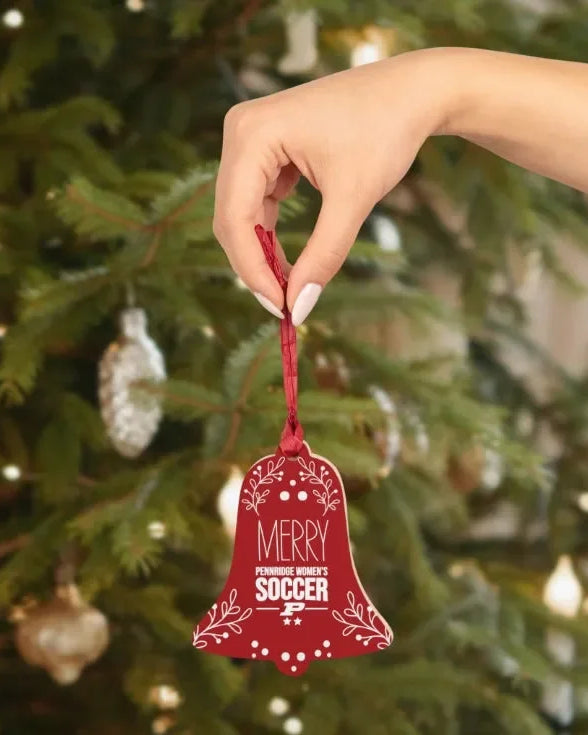 Pennridge Women's Soccer Magnetic Wood Christmas Bell Ornament Holiday Ornaments