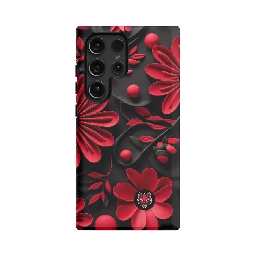 Arkansas State University Samsung Galaxy 24, 23 Mobile Phone Case - 3D Floral Gloss Mobile Phone Cases