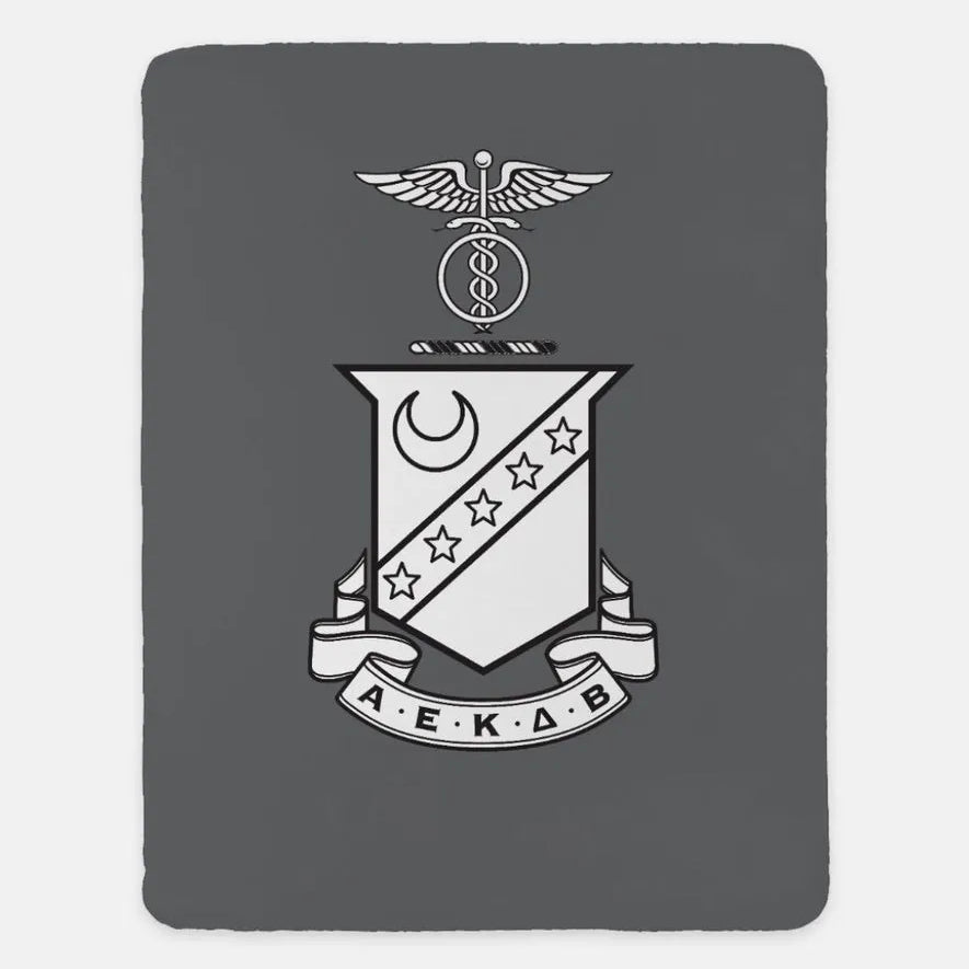 Kappa Sigma XL 60x80 Blanket - Crest Gray White Throw Blankets