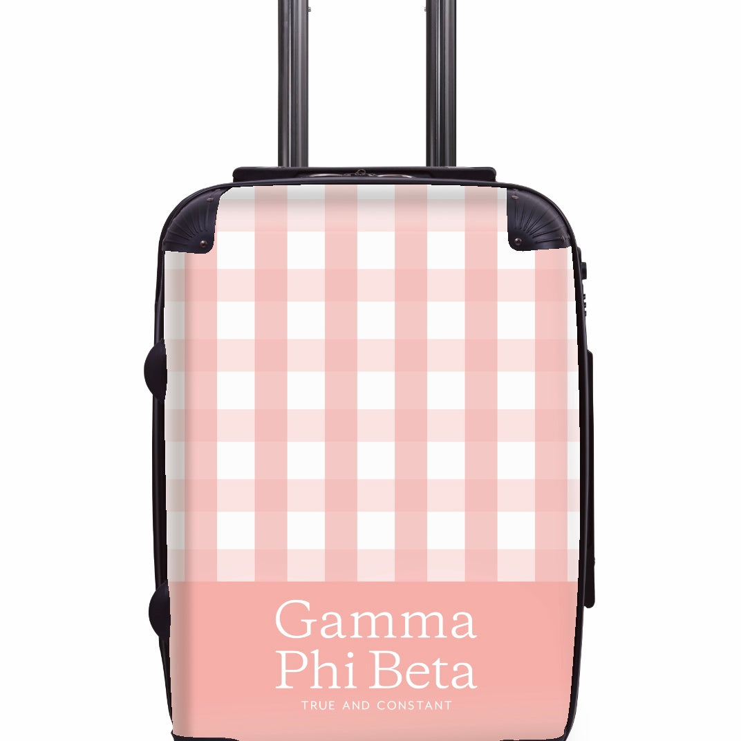 Gamma Phi Beta Carry-on Suitcase -Gingham Brush Suitcases