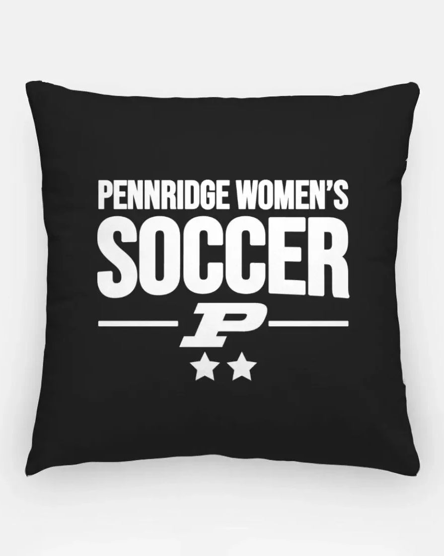 Pennridge Women's Soccer 18" Traditional Throw Pillow Cover Black Pillow Covers
