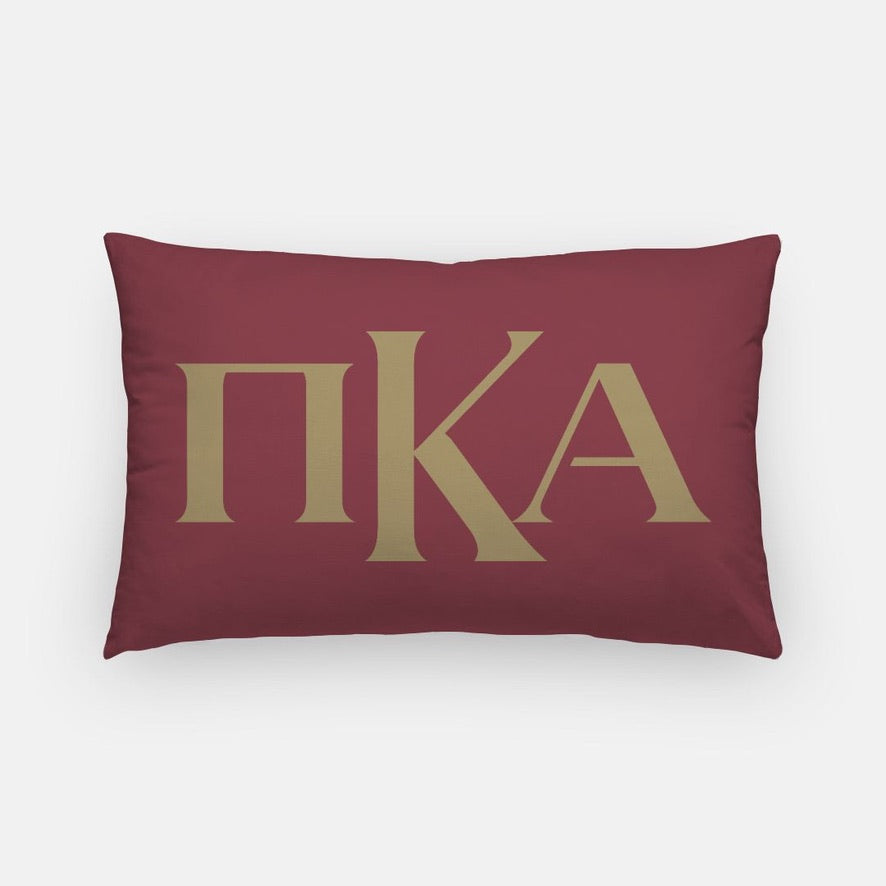 PIKE Lumbar Pillow Cover - Greek Letters Garnet Pillow Covers