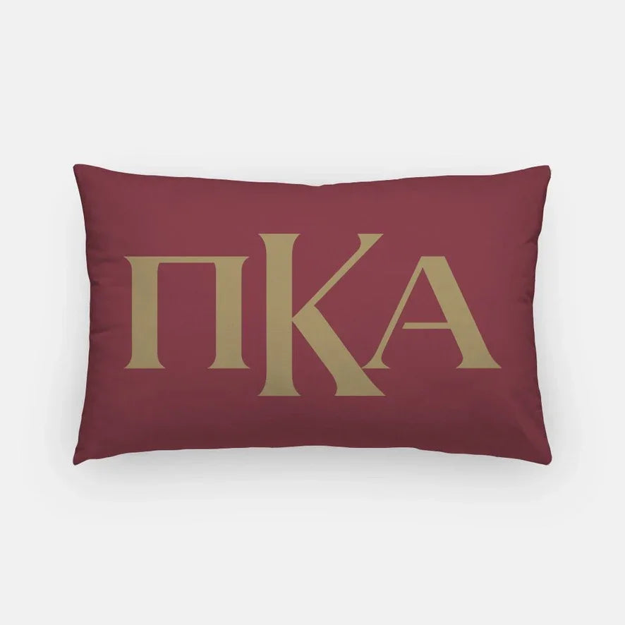 PIKE Lumbar Pillow Cover - Greek Letters Garnet Pillow Covers
