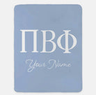 Personalized Pi Beta Phi XL 60x80 Sherpa Throw Blanket Heritage Blue Throw Blankets
