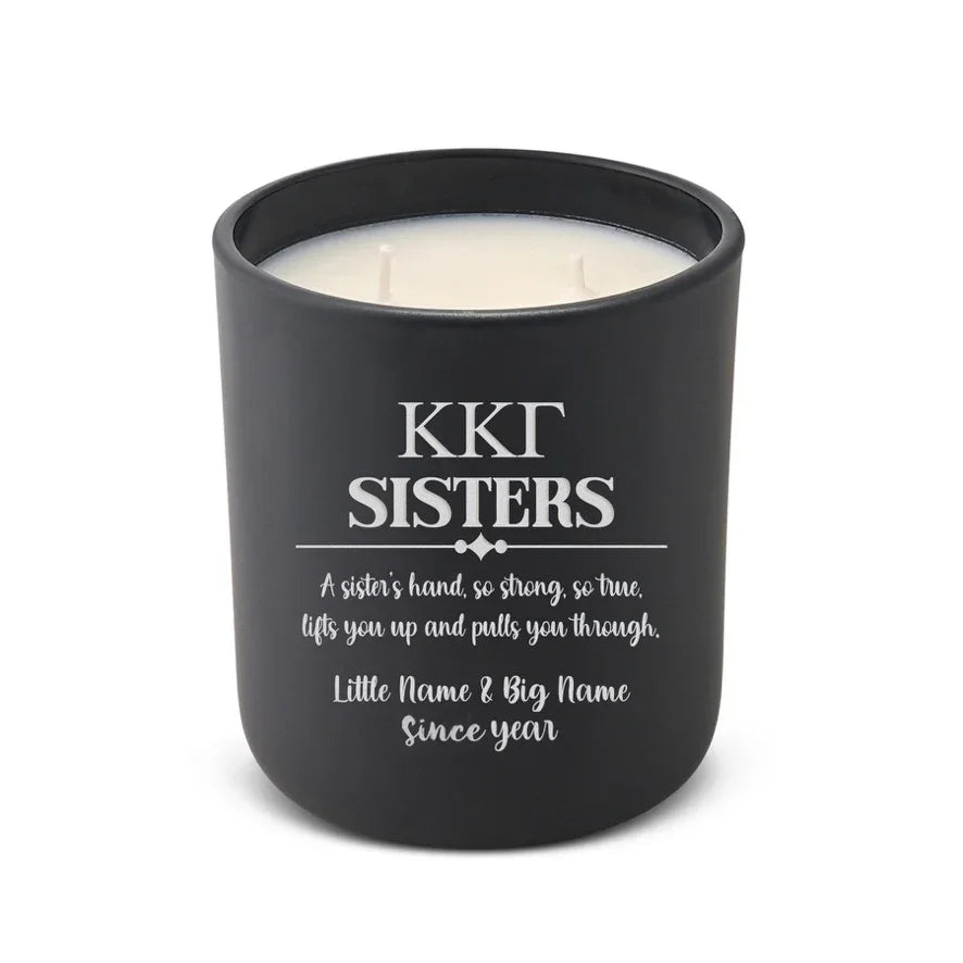 Personalized Kappa Kappa Gamma Laser Etched Glow Candle 12 oz. Sisters
