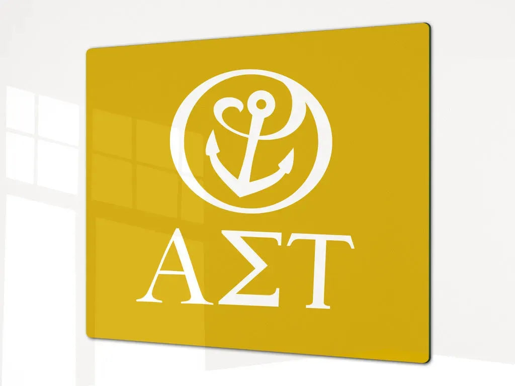 Alpha Sigma Tau Charcuterie Board Party Event Tray - Greek Letters Gold Serveware