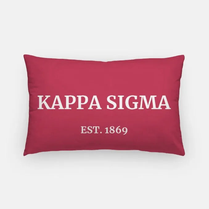 Kappa Sigma 1869 Lumbar Pillow Cover Red Pillow Covers