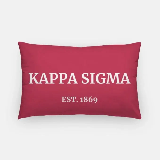 Kappa Sigma 1869 Lumbar Pillow Cover Red Pillow Covers