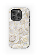 Kappa Delta iPhone 16, 15, 14 Mobile Phone Case - White Roses Gloss Mobile Phone Cases