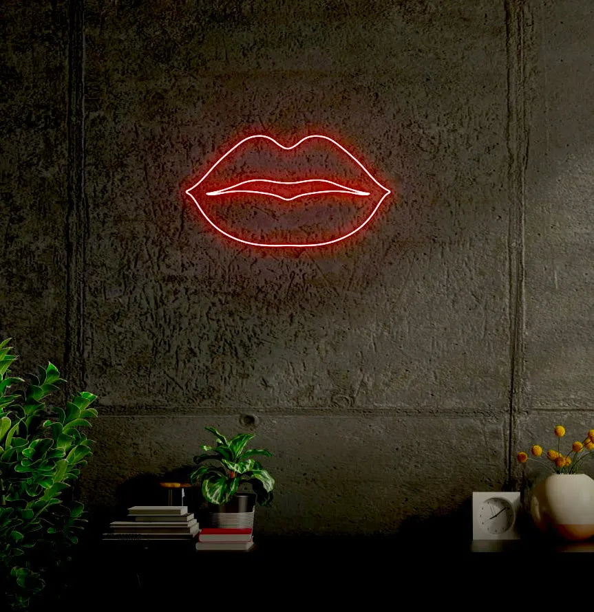 Lips LED Neon Sign w/ Dimmer Neon Signs
