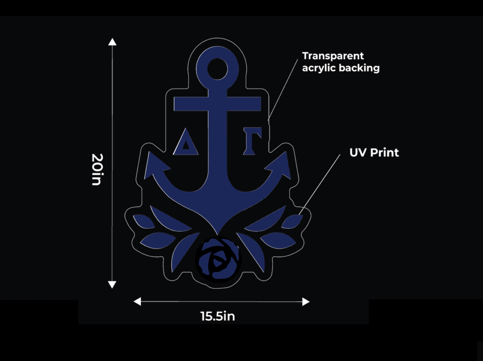 Delta Gamma Heart LED Neon Sign w/ Dimmer | DG Wall Art