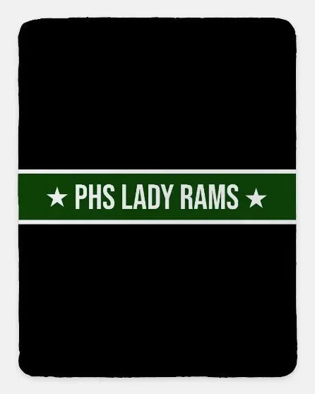 Pennridge Women's Soccer XL 60x80 Sherpa Blanket - Center Band Black Green Throw Blankets