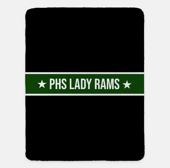 Pennridge Women's Soccer XL 60x80 Sherpa Blanket - Center Band Black Green Throw Blankets