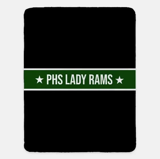 Pennridge Women's Soccer XL 60x80 Sherpa Blanket - Center Band Black Green Throw Blankets