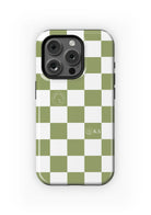 Kappa Delta iPhone 16, 15, 14 Mobile Phone Case - Olive Check Gloss Mobile Phone Cases