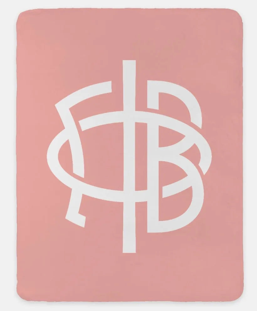 GPhiB XL 60x80 Sherpa Throw Blanket - Greek Letters Blush Throw Blankets