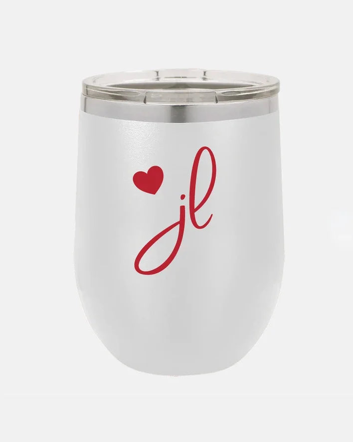 Junior League Wine Tumbler w/ Sliding Lid - JL Heart