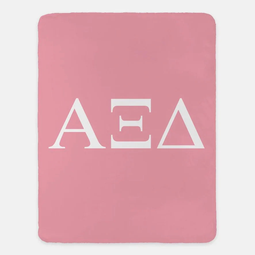 Alpha Xi Delta XL 60x80 Sherpa Throw Blanket - Greek Letters | AXiD