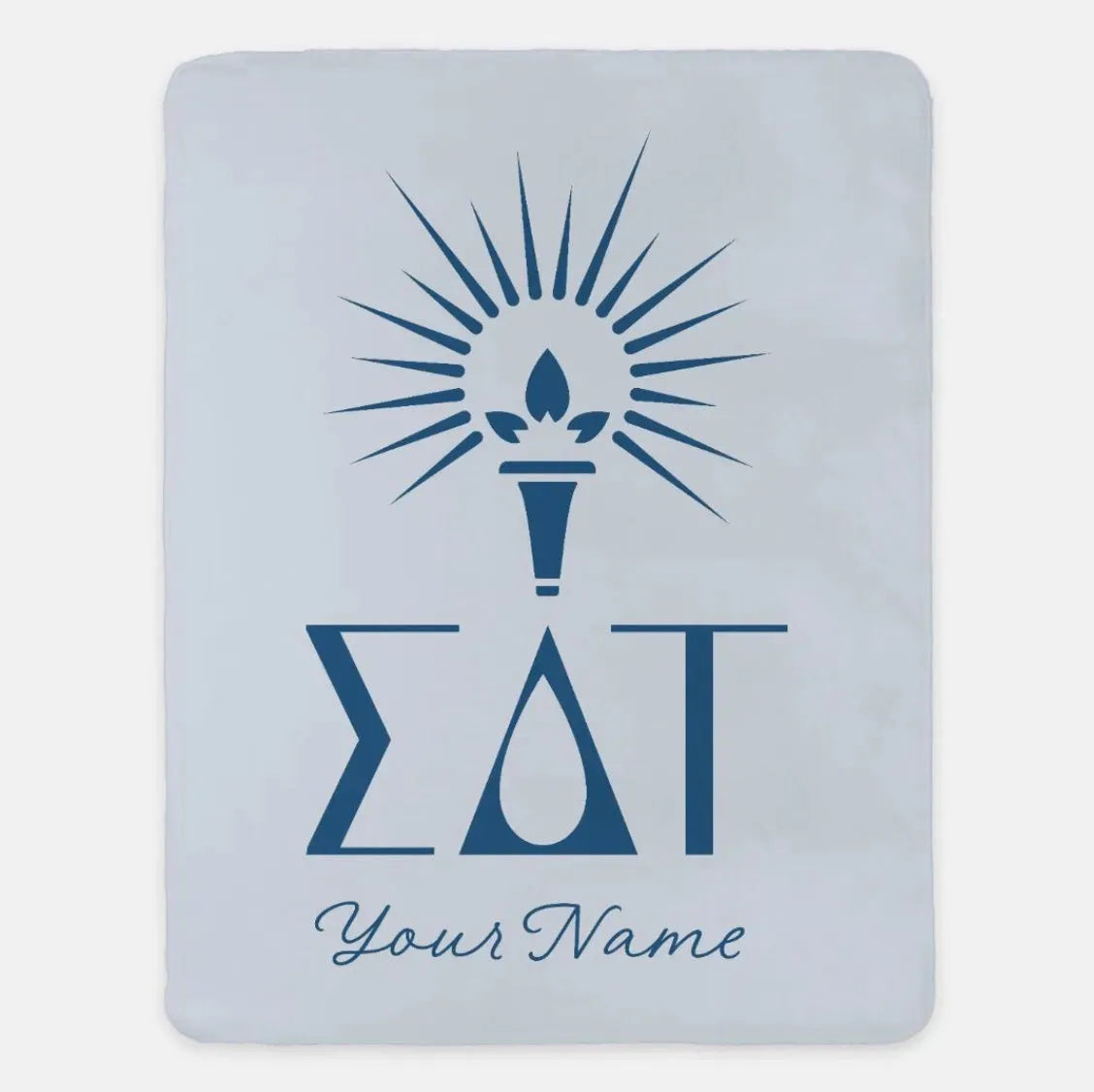 Sigma Delta Tau Personalized XL 60x80 Sherpa Throw Blanket Powder Blue Throw Blankets
