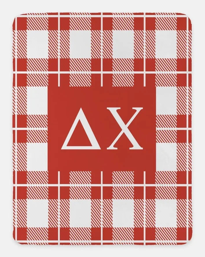 Delta Chi XL 60x80 Blanket - Plaid | D-Chi Fraternity Merch | Gifts