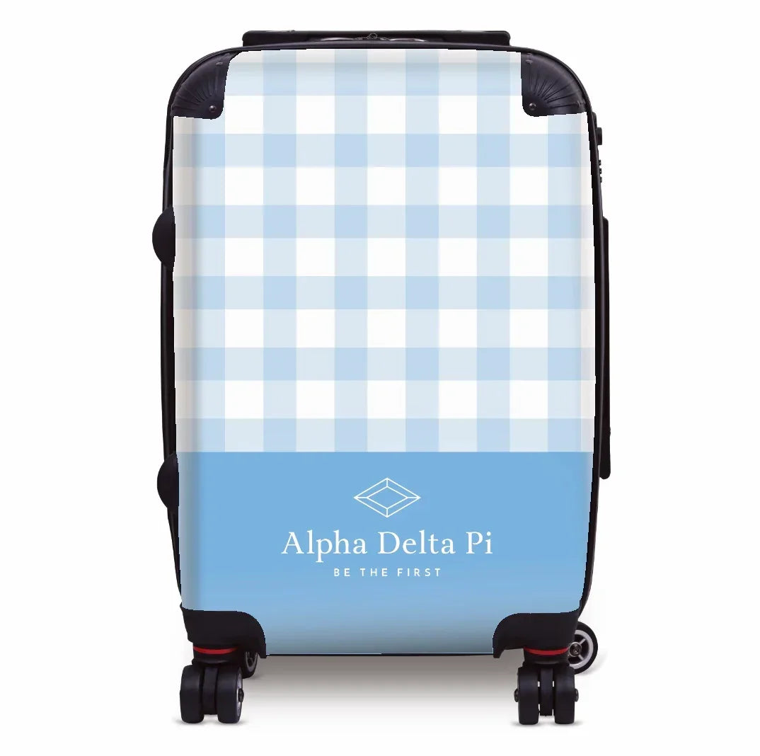 Alpha Delta Pi Carry-on Luggage - Gingham Suitcases