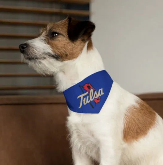 University of Tulsa Collar Pet Bandana - Blue Flag Pet Bandanas