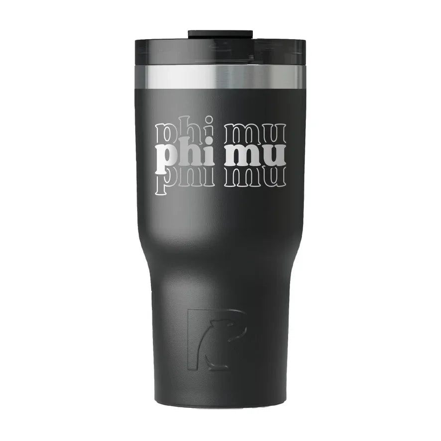 Phi Mu RTIC 20 oz Essential Ceramic Lined Tumbler - Stacked Letters