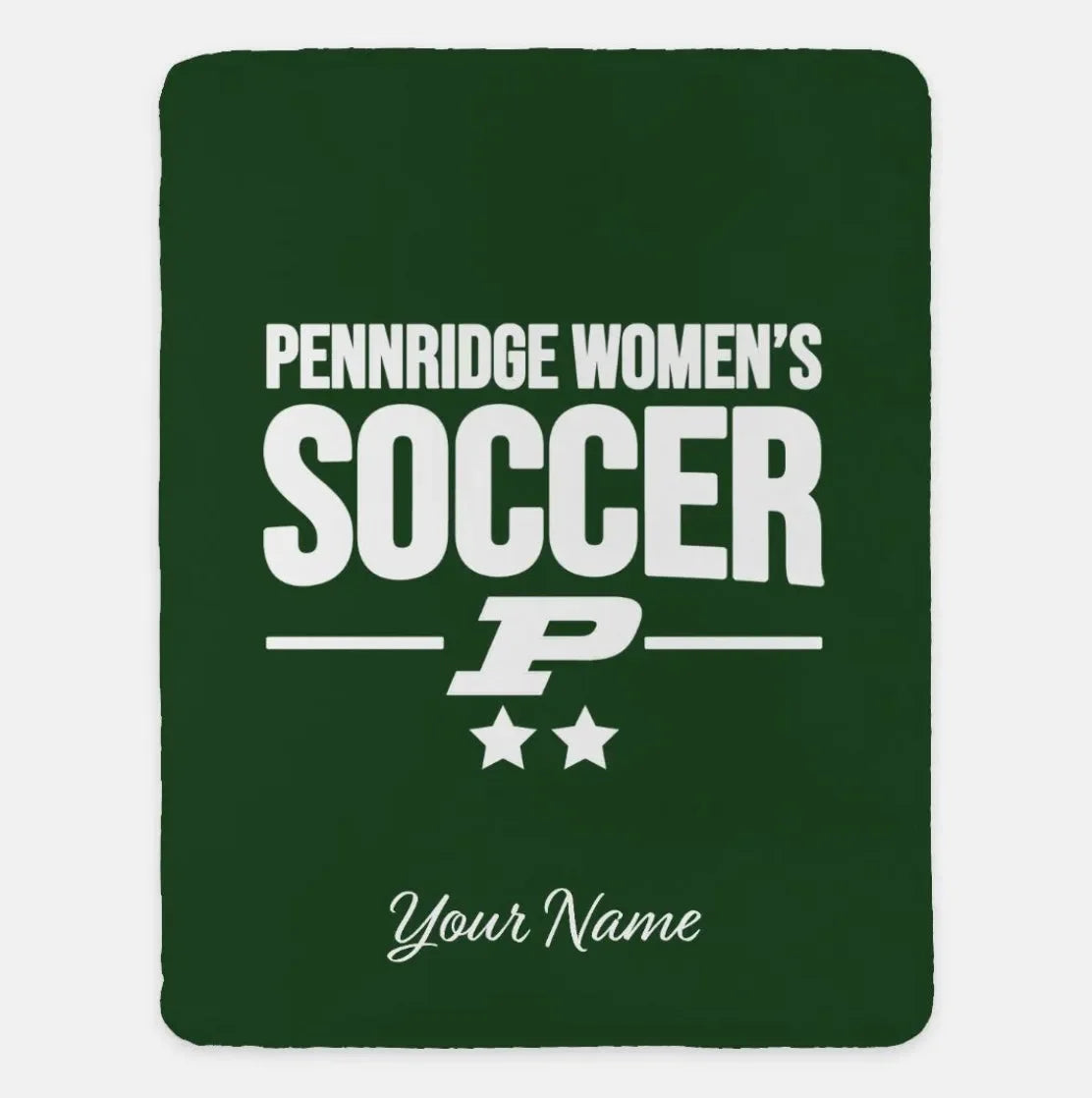 Pennridge Women's Soccer XL 60x80 Sherpa Blanket Personalized Green Throw Blankets