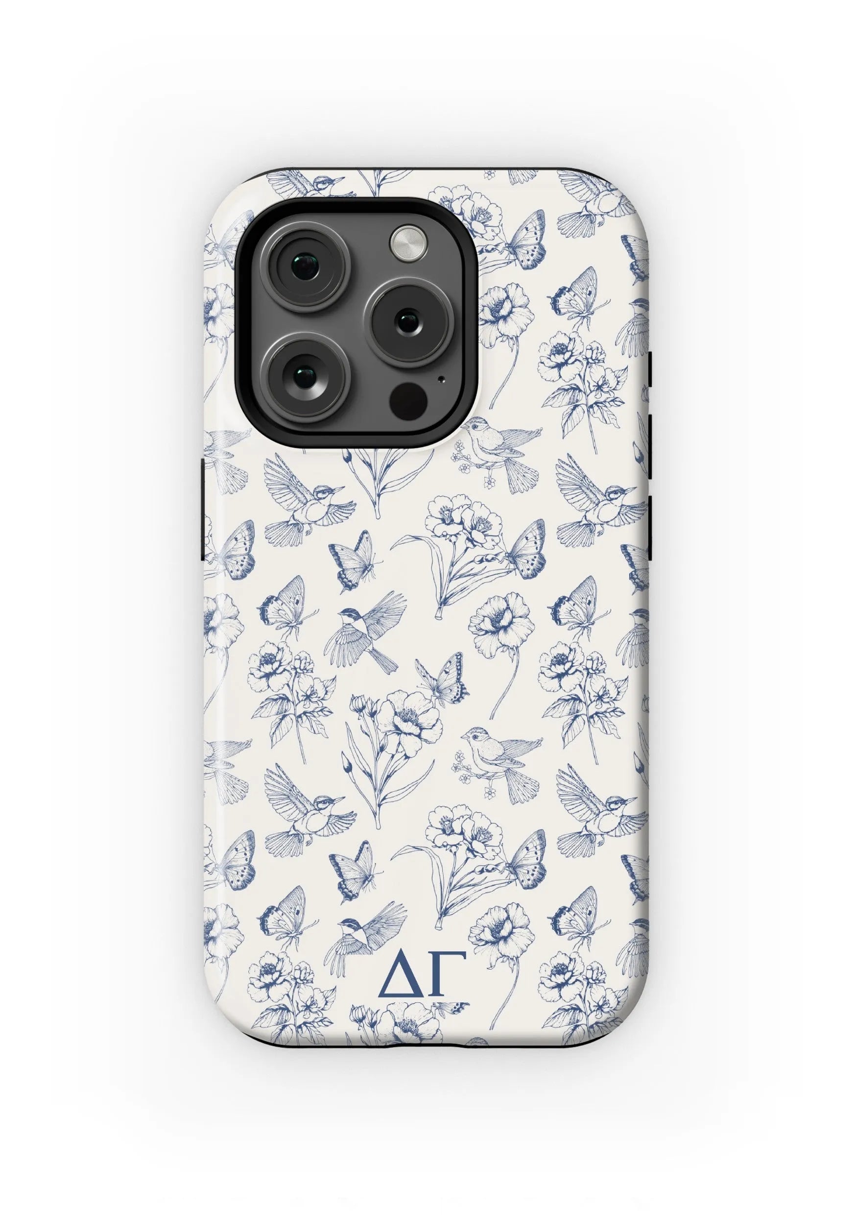 Delta Gamma iPhone 16, 15, 14 Mobile Phone Case - Vintage Floral Matte Mobile Phone Cases
