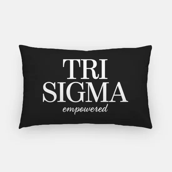Tri Sigma Traditional Lumbar Throw Pillow Cover Black Pillow Covers