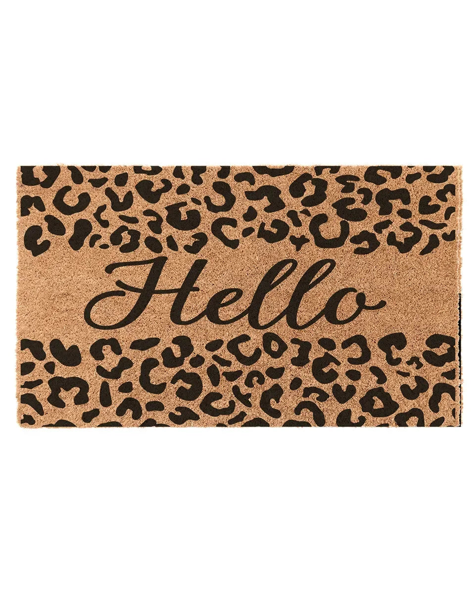 Hello Cheetah Coir Doormat Door Mats