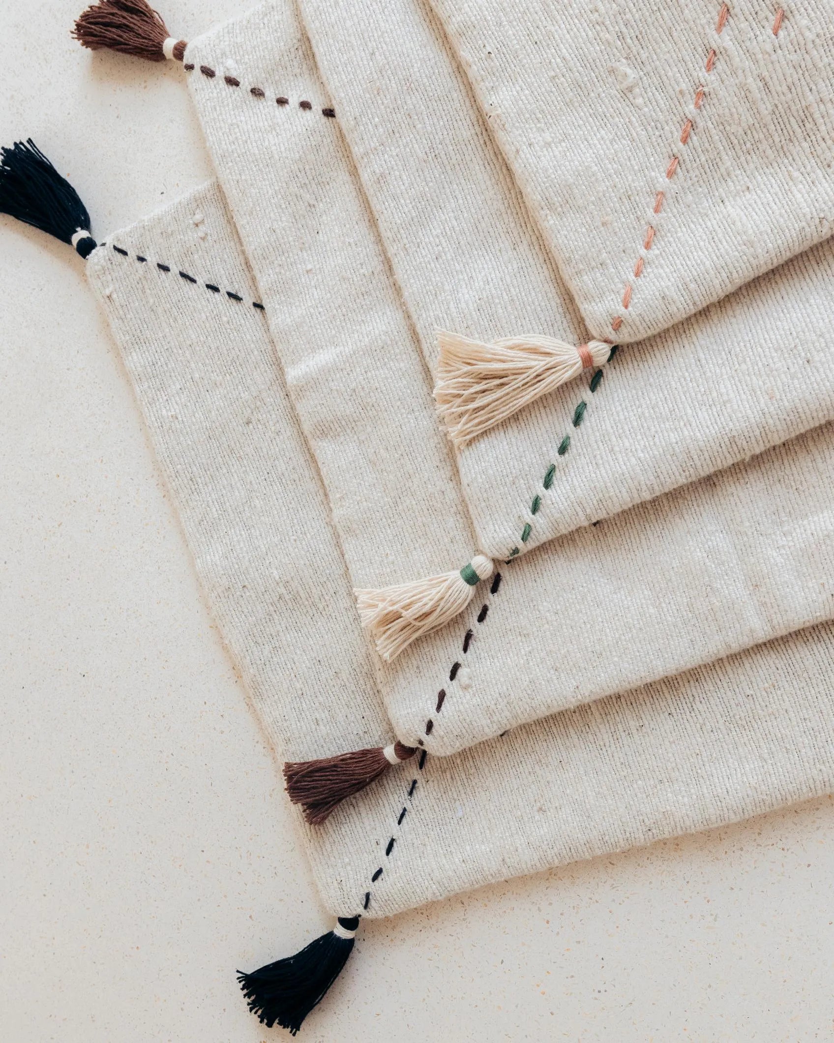 Ava Hand Stitched Cotton Pillows | Boho Dorm Decor