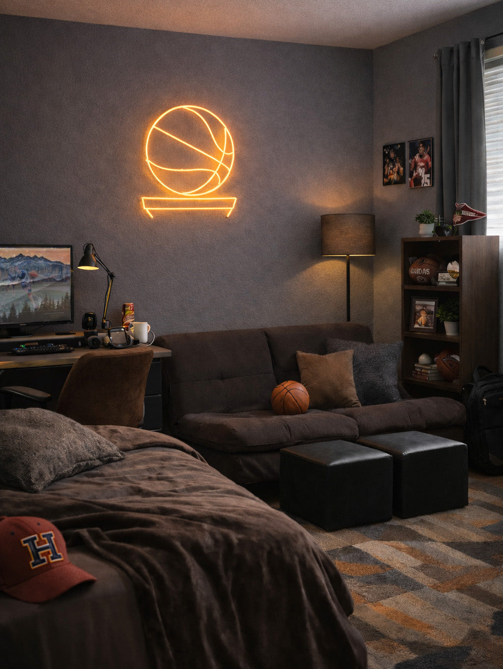 Basketball Hoop LED Neon Sign w/ Dimmer | Dorm Decor | Gifts_Campus Greek Fit