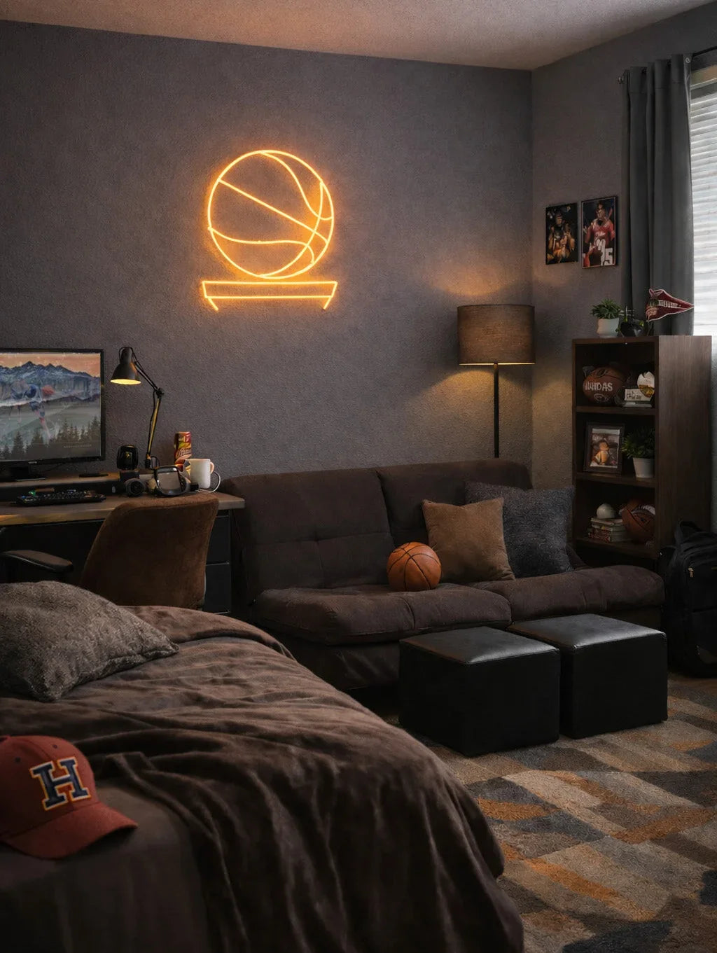 Basketball Hoop LED Neon Sign w/ Dimmer | Dorm Decor | Gifts_Campus Greek Fit