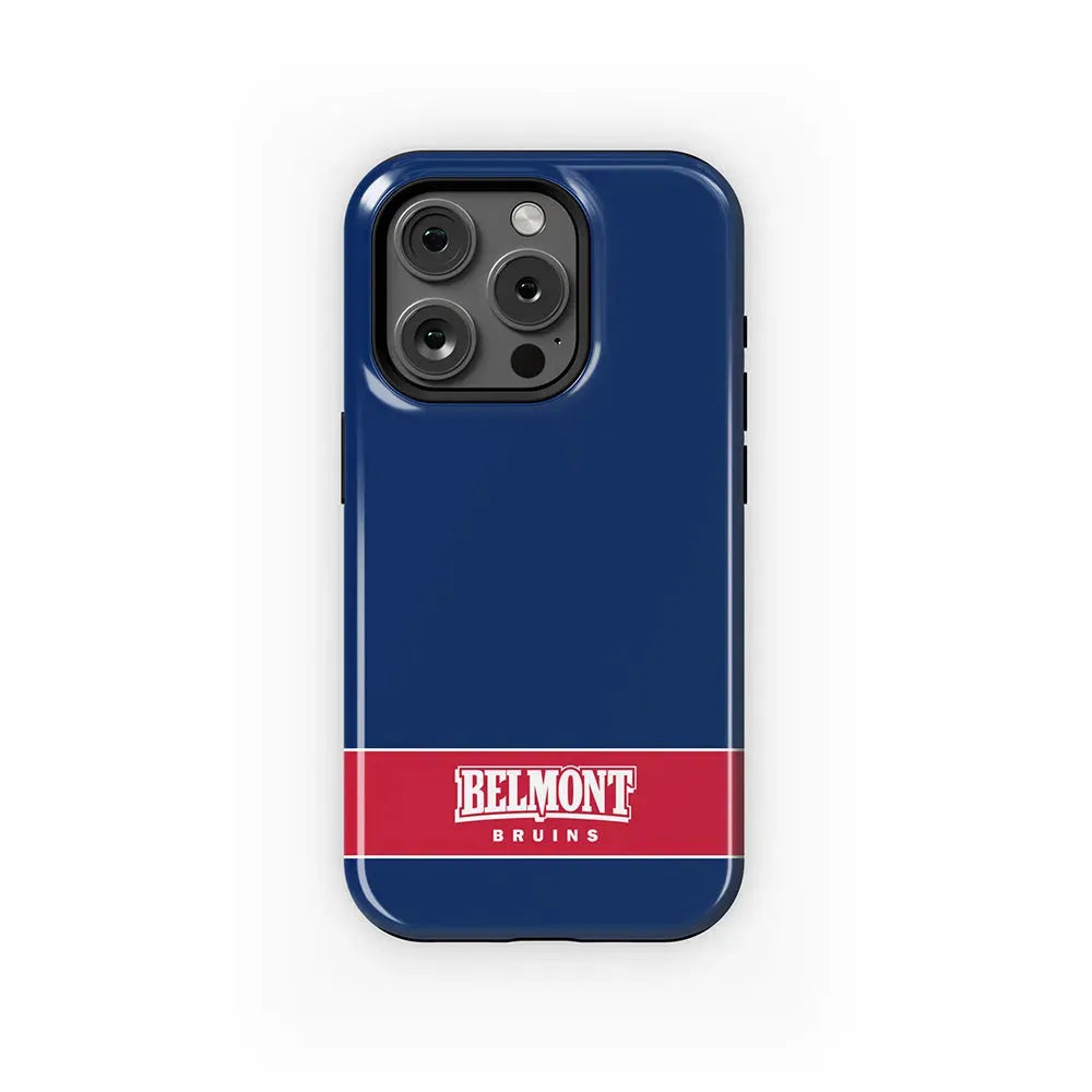 Belmont University iPhone 16, 15, 14, 13 Mobile Phone Case - Blue/ Red Gloss Mobile Phone Cases