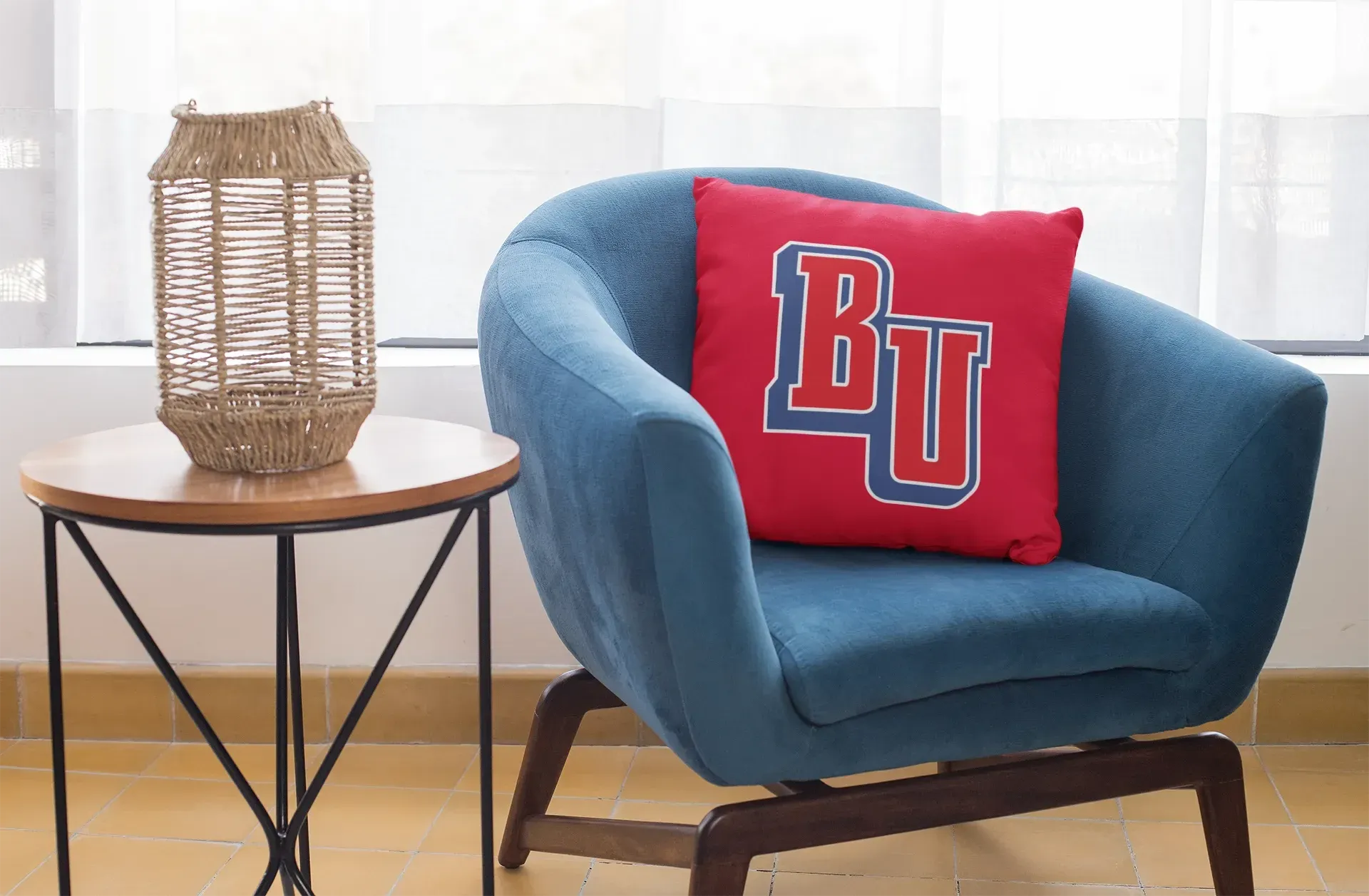 Belmont University BU Red Throw Pillow Cover 18" Pillow Covers