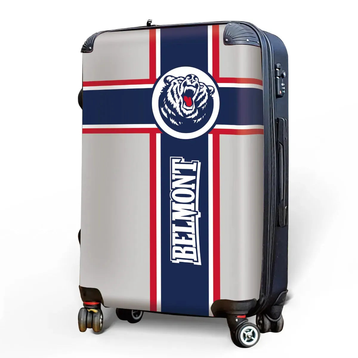 Belmont University Carry-On Suitcase - Cross Stripe Suitcases