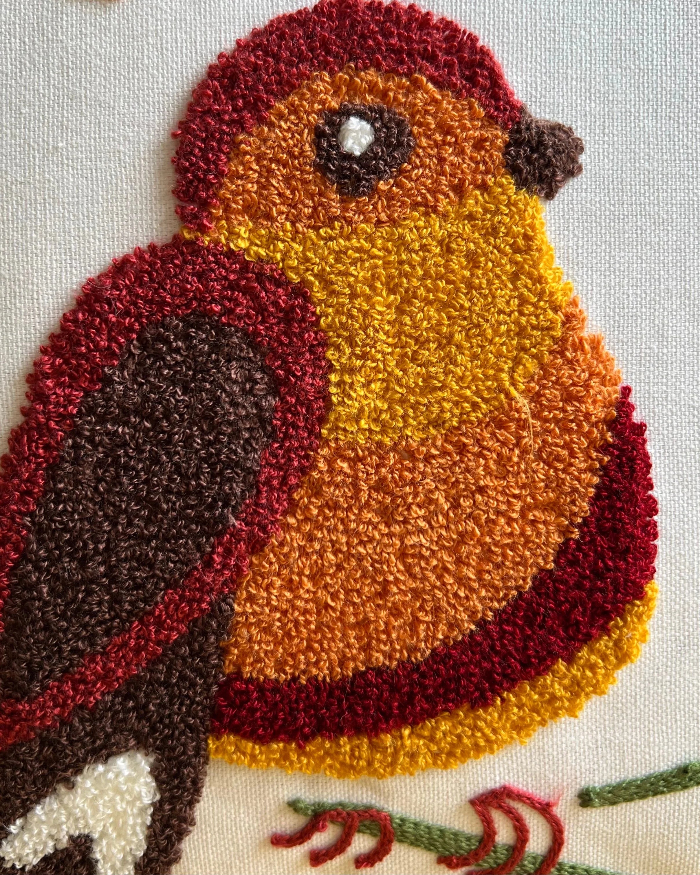 Bird & Bloom Embroidered Pillow Cover | Dorm Decor