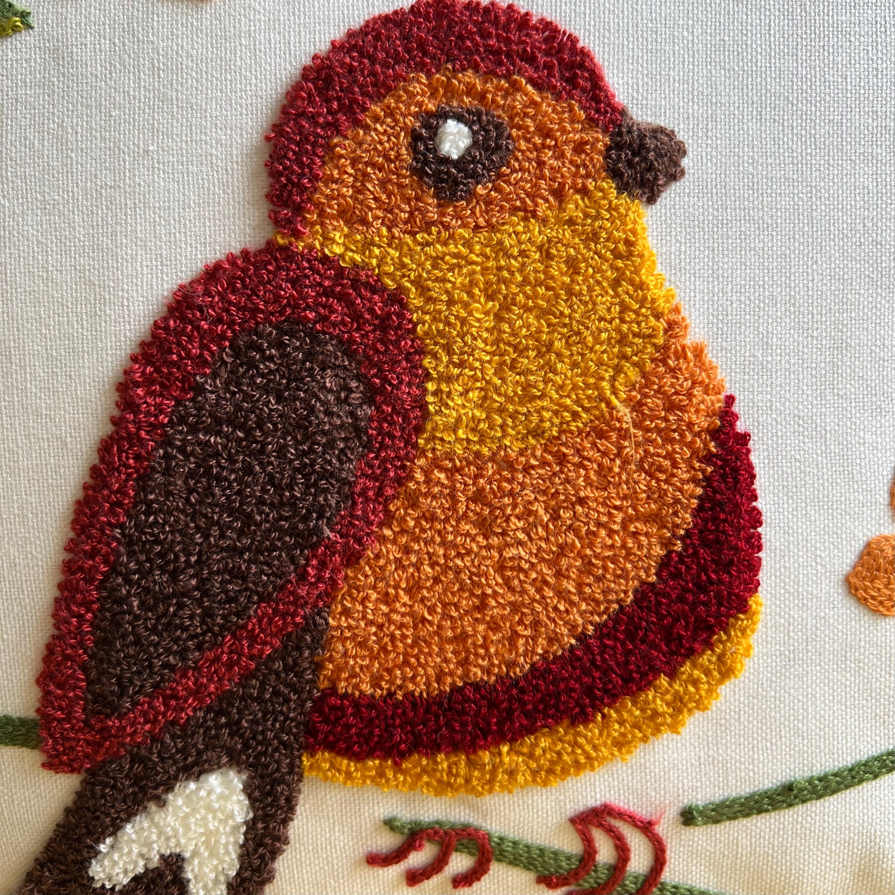 Bird & Bloom Embroidered Pillow Cover | Dorm Decor