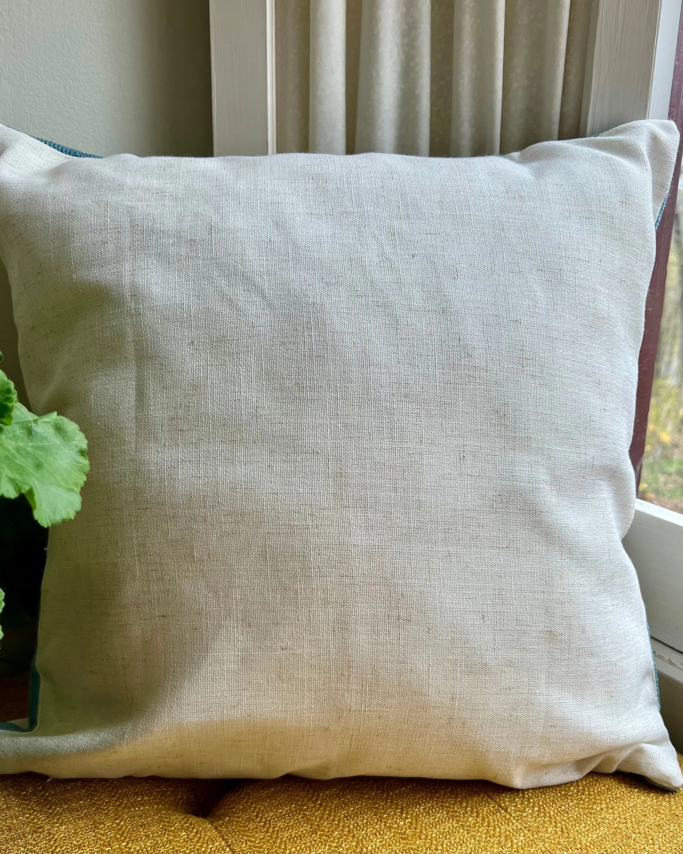 Blue Trim Wildflower Embroidered Pillow Cover | Cottage Core Dorm Decor
