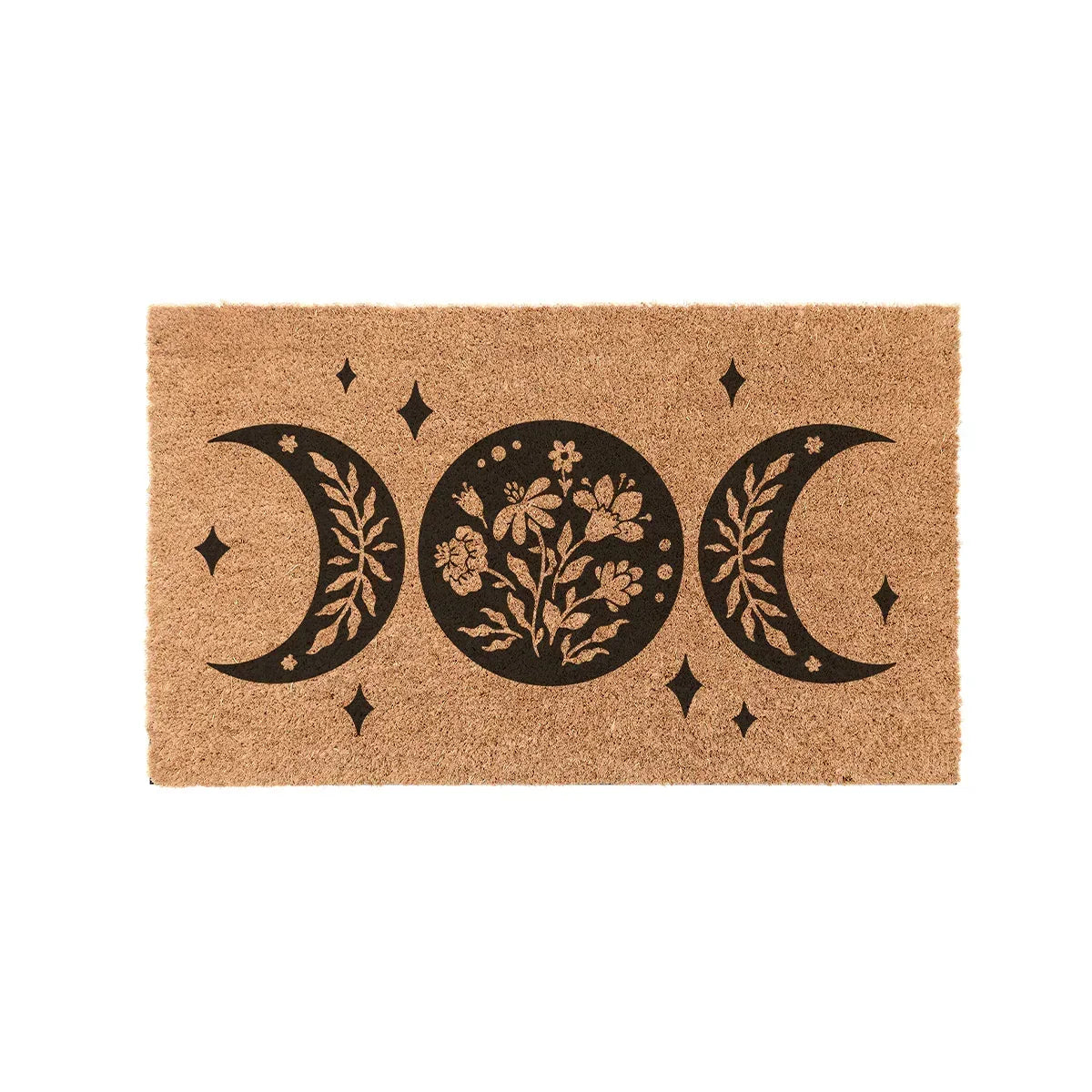 Boho Moon Phase Coir Doormat | Custom Entryway Welcome Mat